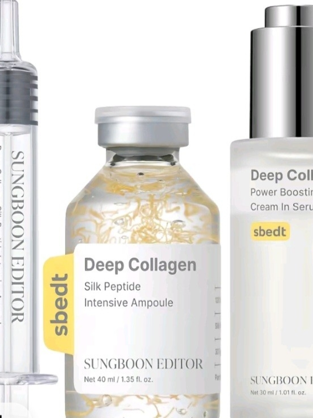 Sungboon Editor Deep Collagen Silk Peptide Intensive Ampoule - White & Gold